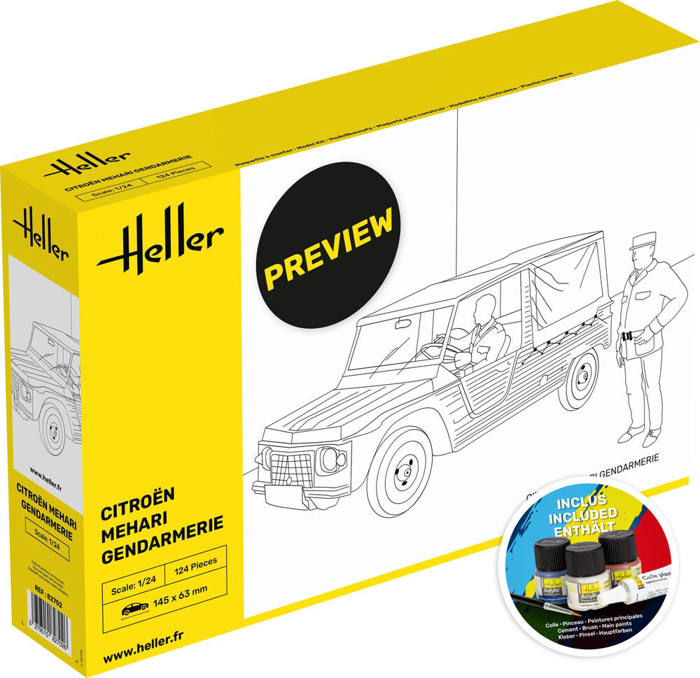 Heller Starter Kit Citroën Méhari Maquette Voiture 1/24 Gendarmerie
