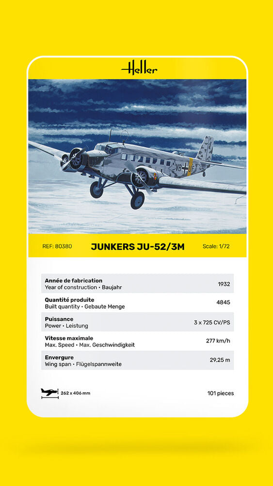 Heller Historical Collection Ju-52/3m 1/72 maquette avion
