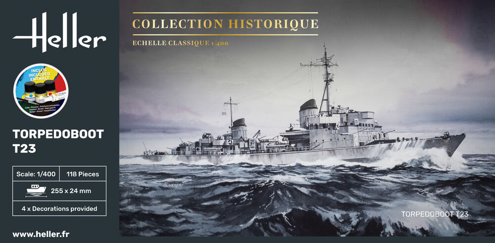 Heller Starter Kit Torpedoboot T23 1/400 maquette bateau guerre
