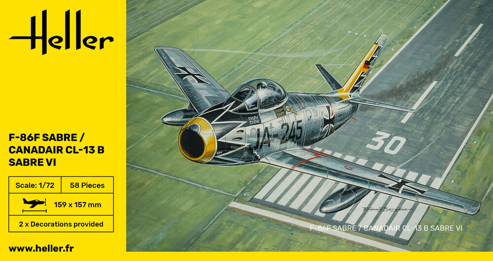 Heller The 9.99 F-86F Sabre maquette 1/72 avion jet