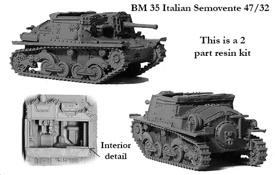 Perry Miniatures World War 2 BM 35 Italian Semovente 47/32 maquette