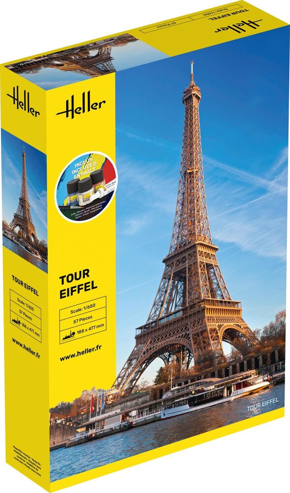 Heller Starter Kit Tour Eiffel 1/650 maquette monument avec peintures