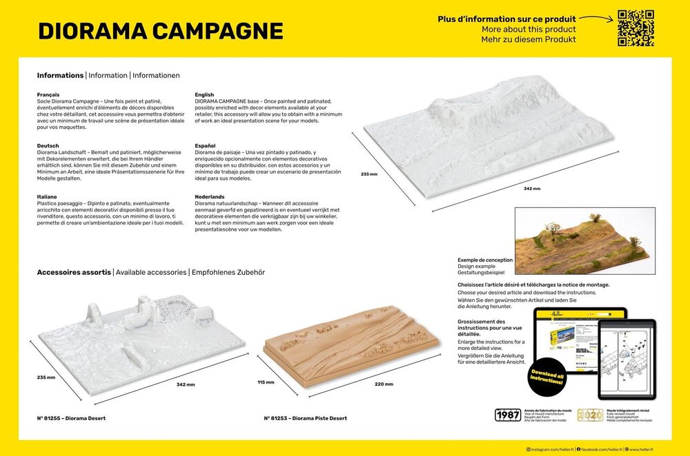 Heller Socle Diorama Campagne accessoire maquette 1/35