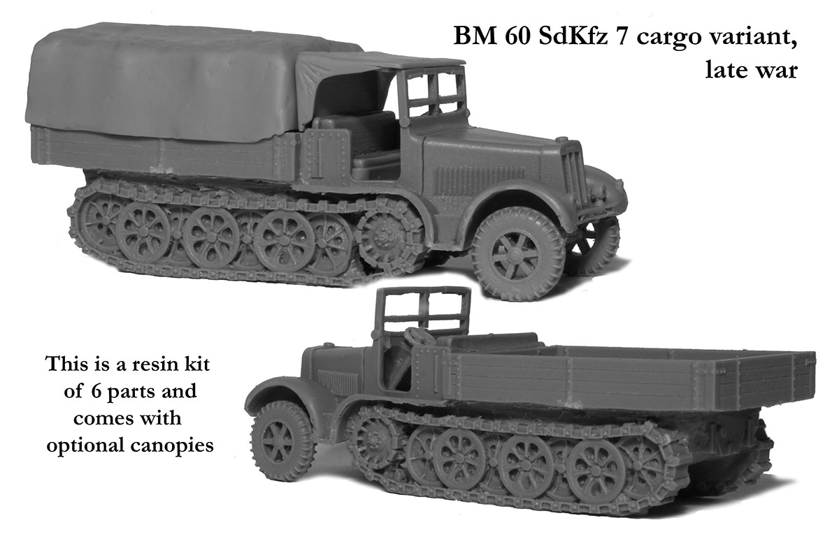 Perry World War 2 BM60 SdKfz 7 cargo maquette résine