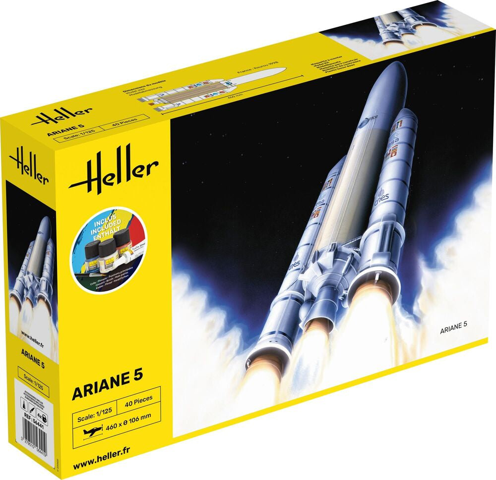 Heller Starter Kit Ariane 5 1/125 maquette fusée avec peintures