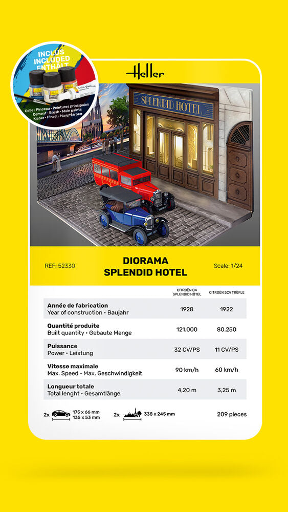 Heller Starter Kit Splendid Hotel 1/24 kit diorama complet