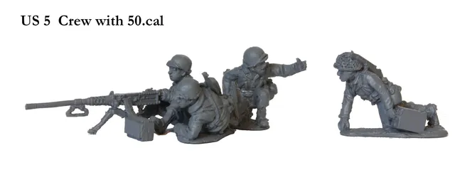Perry Miniatures World War 2 US 5 équipage figurines métal 50 cal