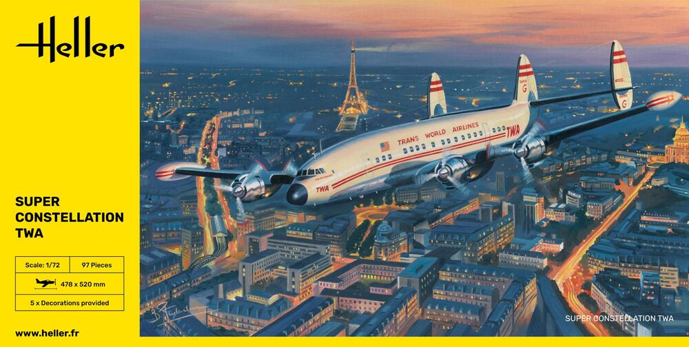 Heller Historical Collection Super Constellation TWA maquette avion 1/72