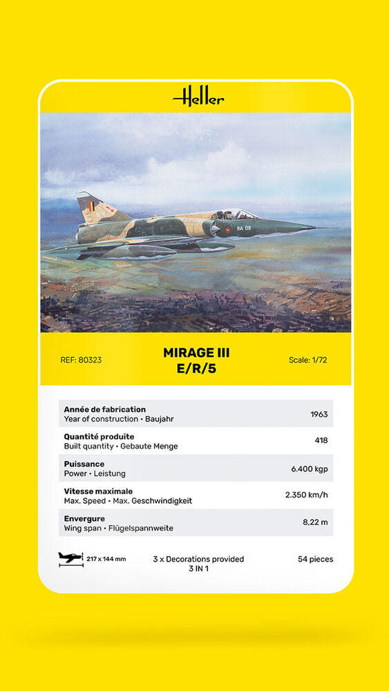 Heller Mirage III E 1/72 maquette avion jet militaire