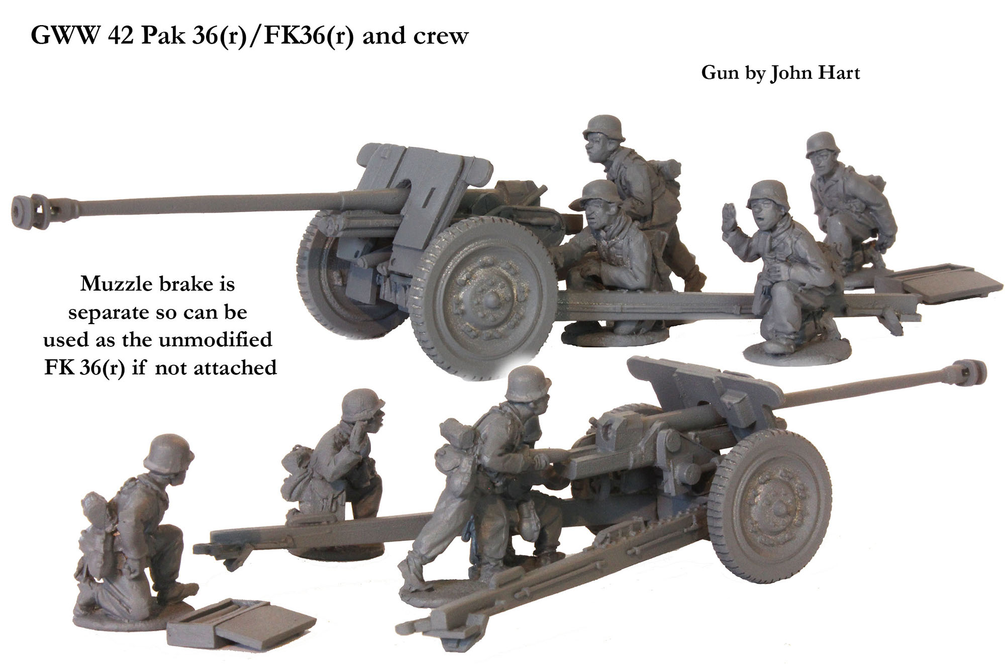 Perry Miniatures GWW 42 Pak 36(r) maquette canon