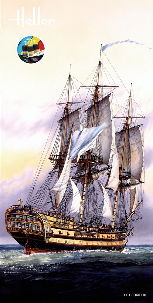 Heller Starter Kit Le Glorieux 1/150 Maquette Bateau Kit Complet