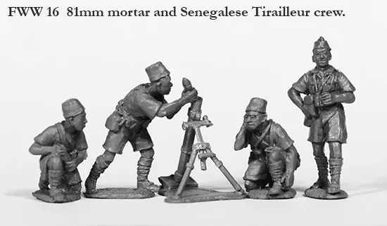 Perry FWW 16 mortier 81mm équipage sénégalais figurines 28mm