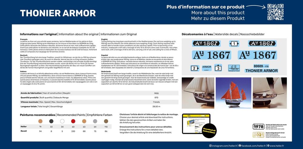 Heller Starter Kit Thonier Armor 1/125 maquette bateau voilier