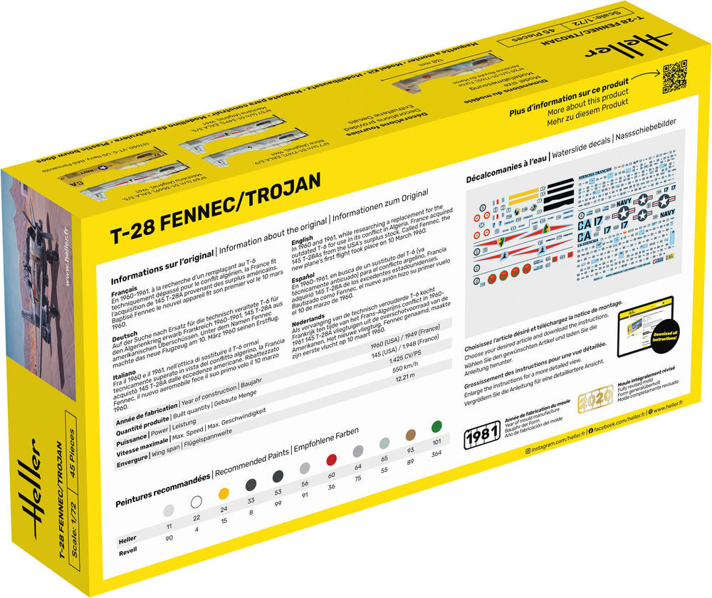 Heller Starter Kit T-28 Fennec Trojan 1/72 avion complet