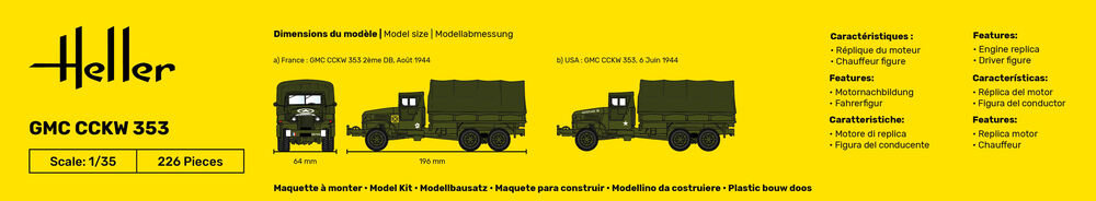 Heller Historical Collection GMC CCKW 353 1/35 maquette camion WWII