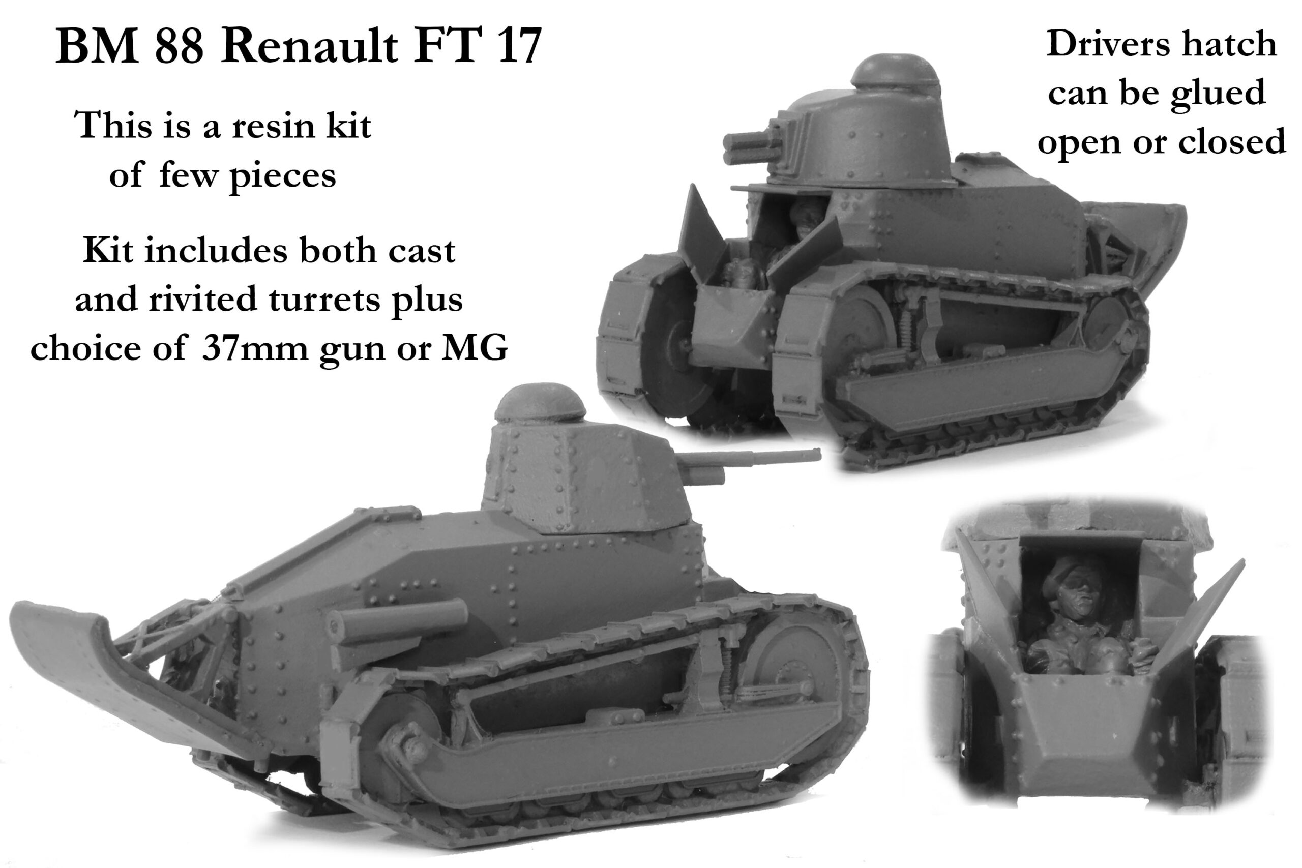 Perry World War 2 BM88 Renault FT17 maquette résine