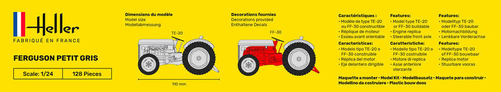 Heller Ferguson Petit Gris 1/24 maquette tracteur