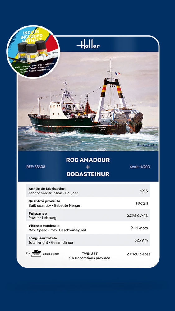 Heller Twinset Roc Amadour Bordasteinur 1/200 maquette bateau kit