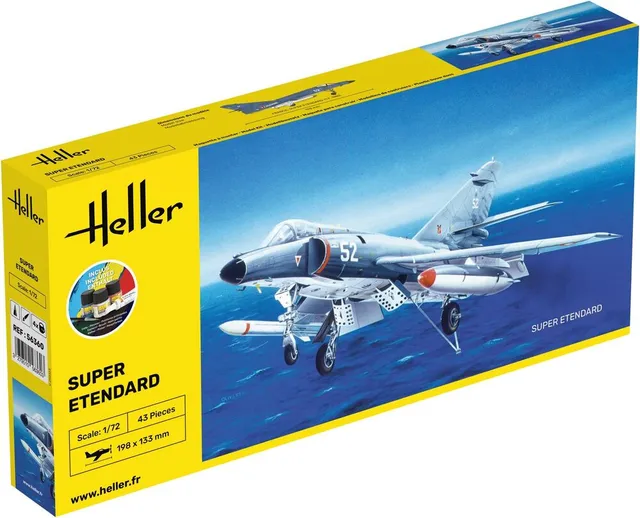 Heller Starter Kit Super Etendard 1/72 Maquette Avion Jet