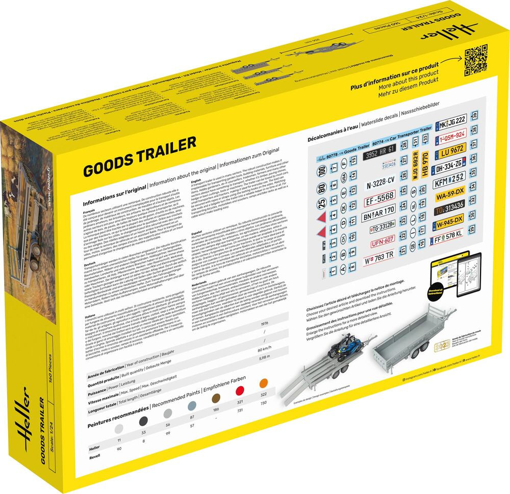 Heller Historical Collection Goods Trailer maquette remorque 1/24
