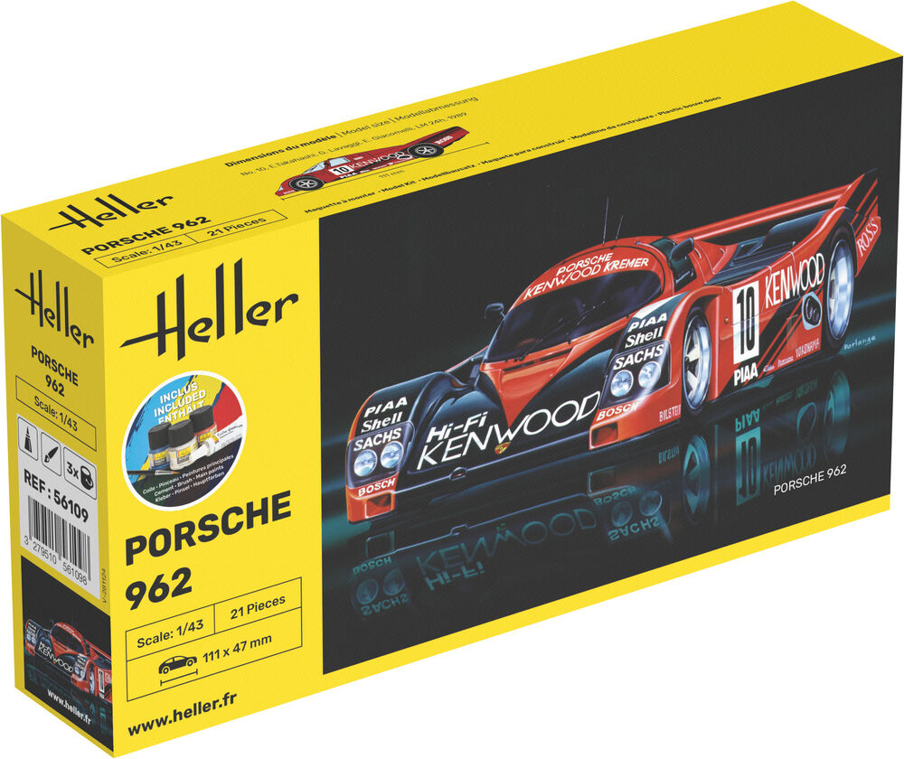 Heller Starter Kit Porsche 962 1/43 maquette voiture