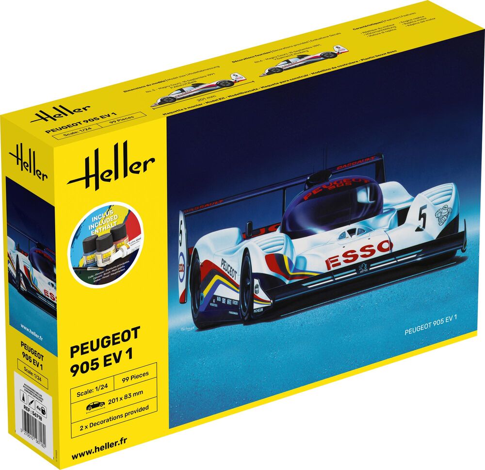 Heller Starter Kit Peugeot 905 maquette course 1/24 complète