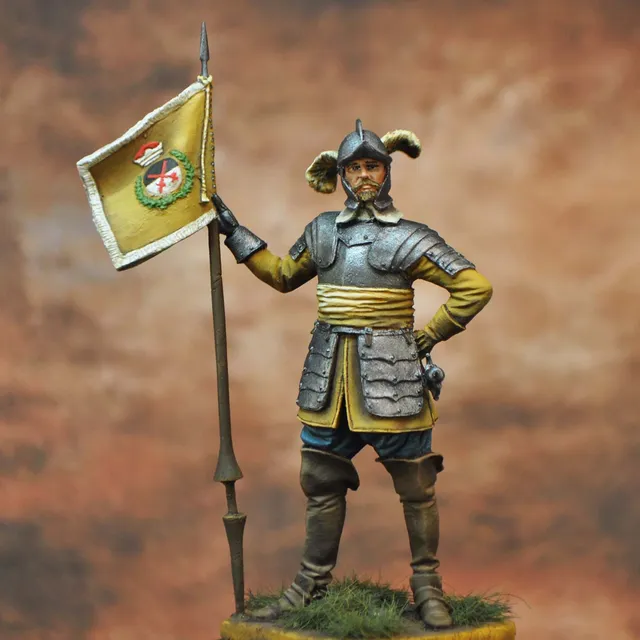 Art Girona General Serie Guerre Trente Ans étendard saxon