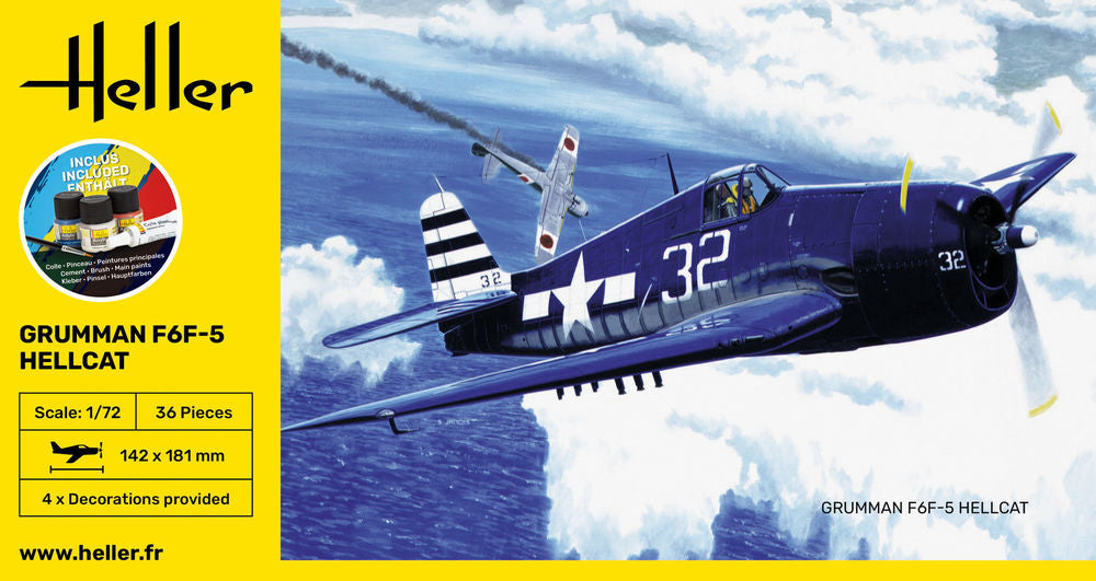 Heller Starter Kit F6F Hellcat 1/72 Maquette Avion