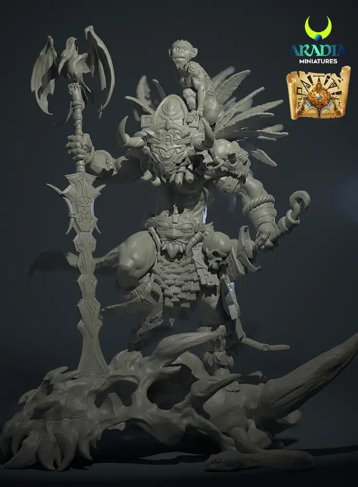 Aradia Paititi Tonatiuh figurine à peindre prêtre-guerrier