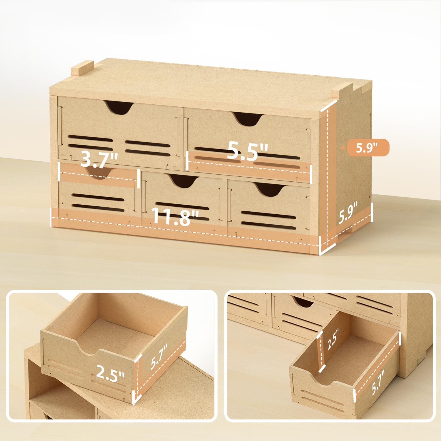 Bucasso Hobby Organizer GK2 rack tiroirs bois MDF