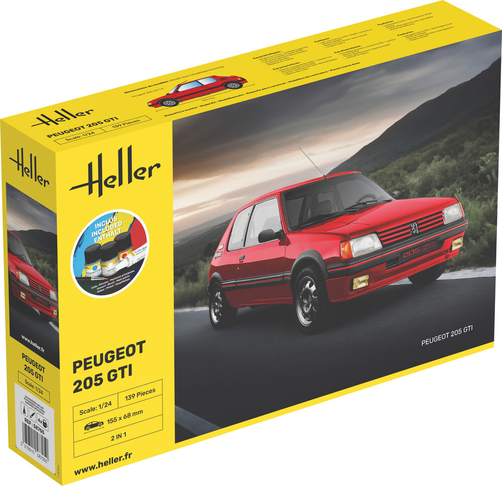 Heller Starter Kit Peugeot 205 GTI maquette voiture 1/24