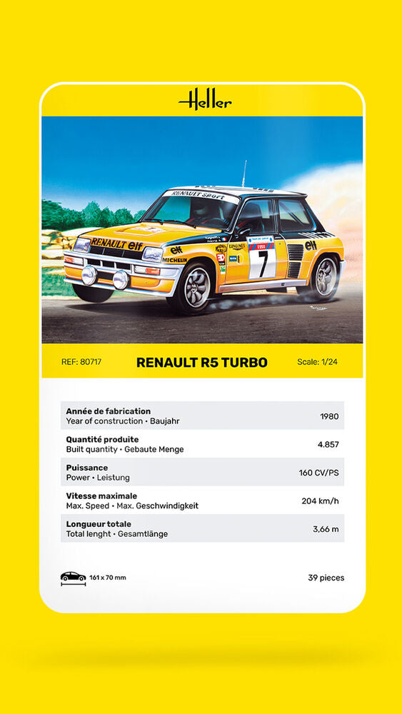 Heller Renault R5 Turbo Historical maquette voiture 1/24