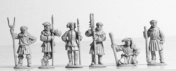 Perry Miniatures Agincourt AO 34 figurines paysans armés métal