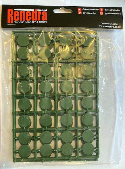 Perry Miniatures B 92 socles ronds verts 20 mm x64