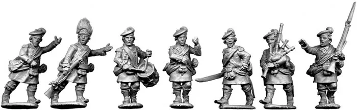 Perry Miniatures AW1 figurines commandement highlanders avance