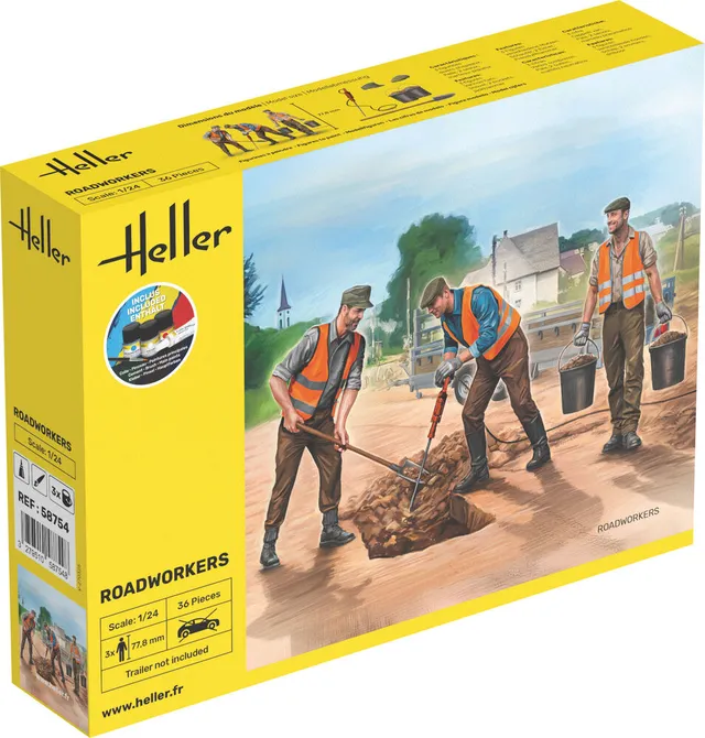 Heller Starter Kit Travailleurs de la route figurines 1/24 complet