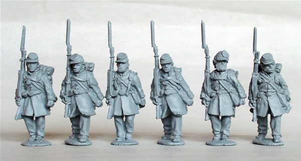 Perry ACW34 Infanterie Union frock coats figurines avance