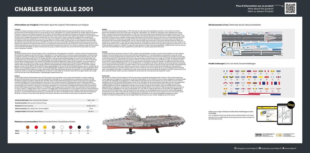 Heller Charles de Gaulle 1/400 maquette porte-avions