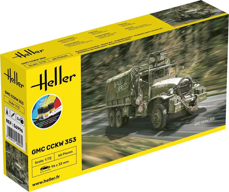 Heller Starter Kit GMC CCKW 353 1/72 maquette camion US