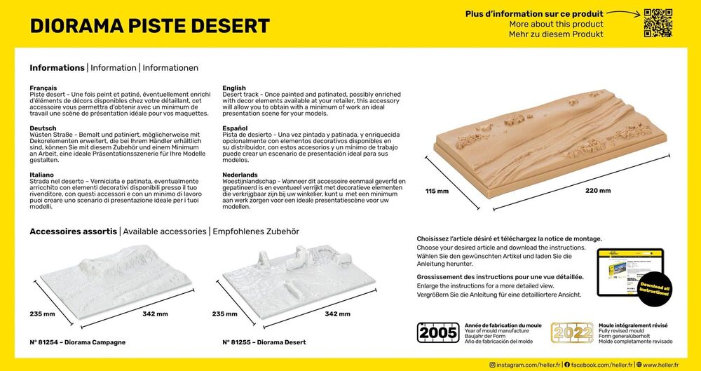 Heller Historical Collection Piste Desert décor diorama 1/43