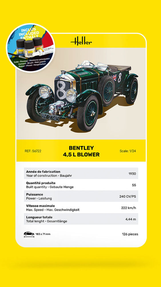 Heller Starter Kit Bentley Blower maquette 1/24 complète