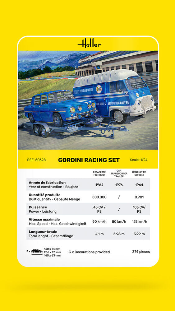 Heller Historical Gordini Racing Set maquette 1/24 course