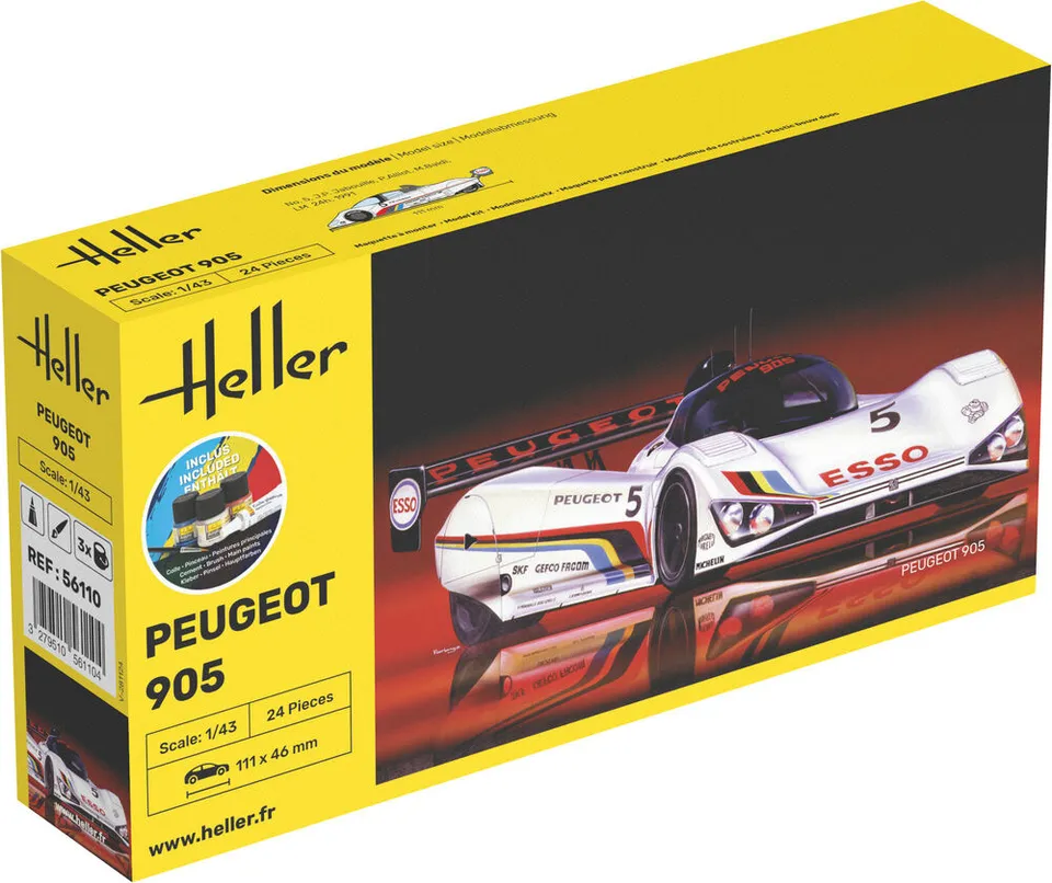 Heller Starter Kit Peugeot 905 1/43 maquette voiture course