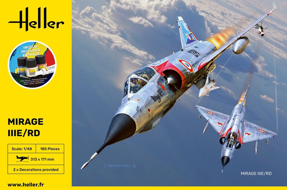 Heller Starter Kit Mirage IIIE/RD 1/48 maquette avion complet