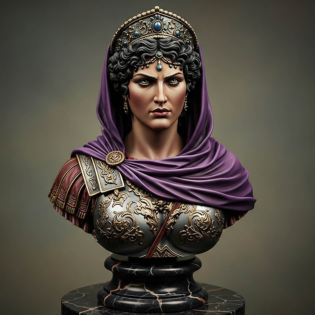 Art Girona Busts Septimia Zenobia buste Palmyre