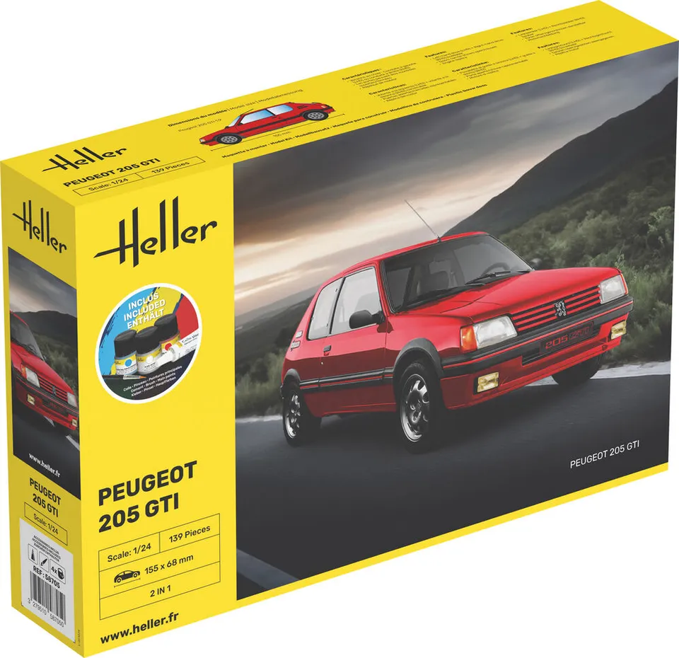 Heller Starter Kit Peugeot 205 GTI maquette voiture 1/24