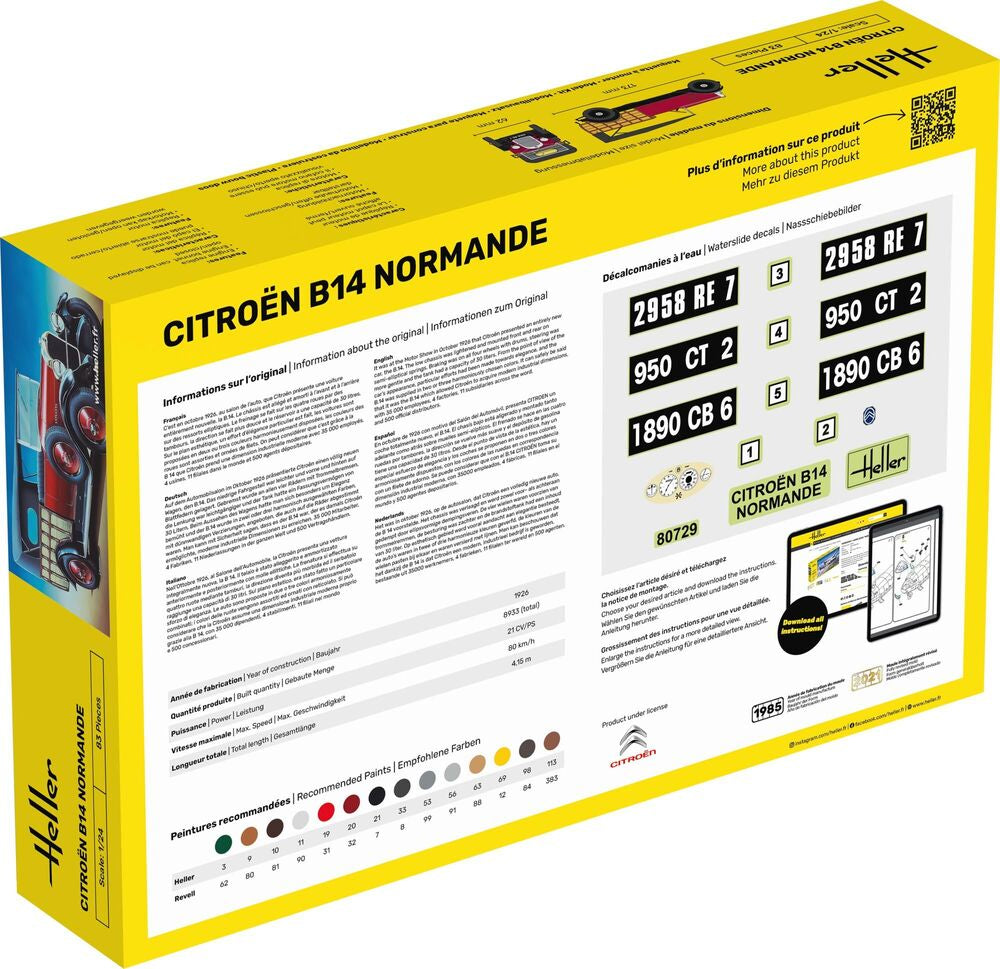 Heller Starter Kit Citroën B14 Normande maquette voiture 1/24