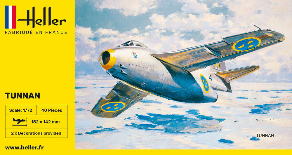 Heller The 9.99 Tunnan 1/72 maquette avion jet suédois