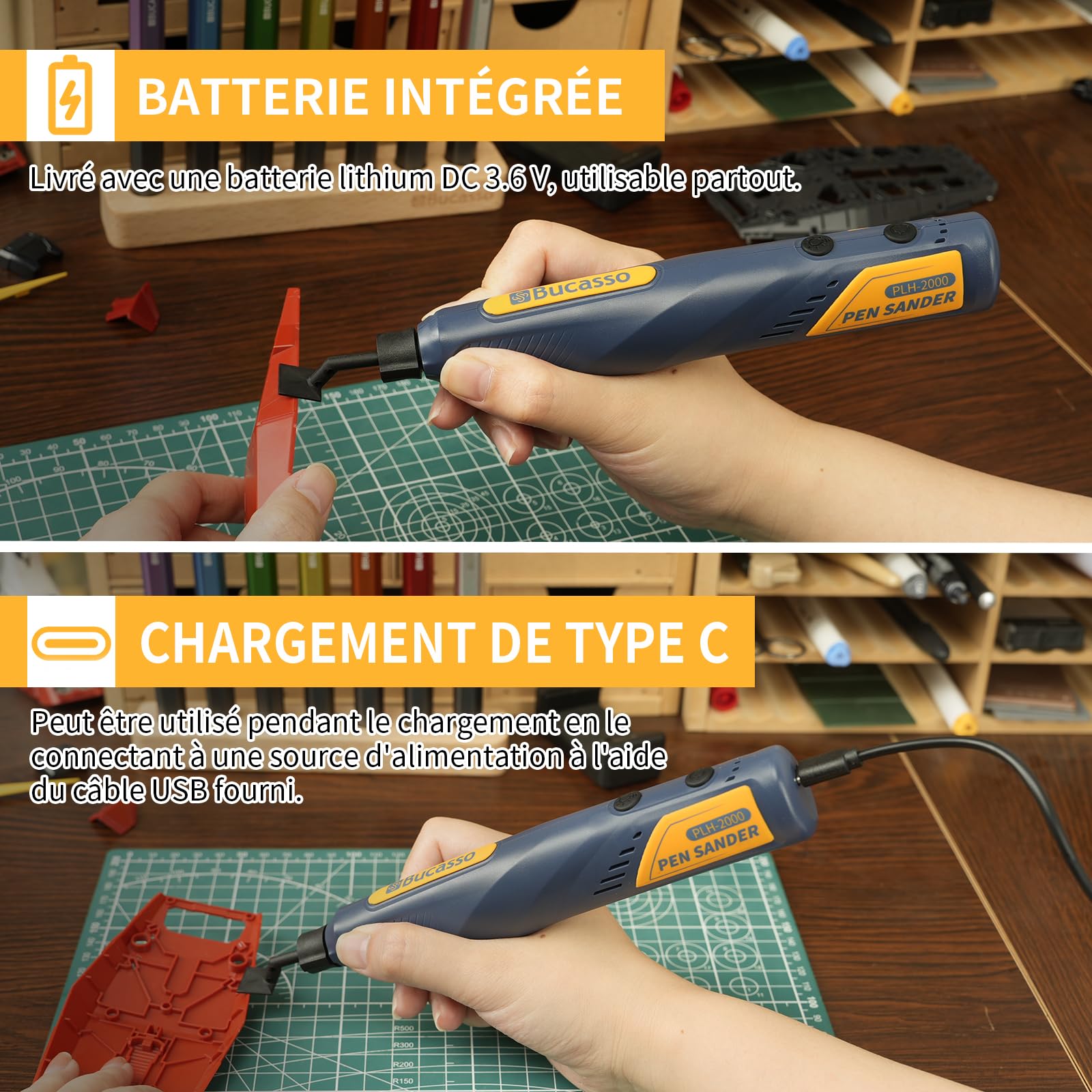 Bucasso Cordless Pen Sander PLH-2000 ponceuse 5 vitesses