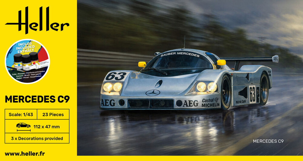 Heller Starter Kit Mercedes C9 maquette 1/43 Le Mans